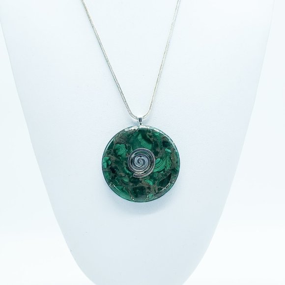 Circular Copper Malachite Necklace - Picture 1 of 5
